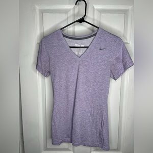 Nike Slim fit Dri fit purple athletic V-neck top